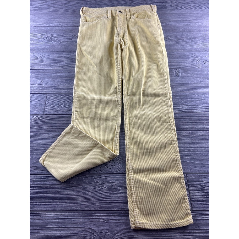 VINTAGE Levi's Women Pants Yellow Corduroy Boot Leg High Rise